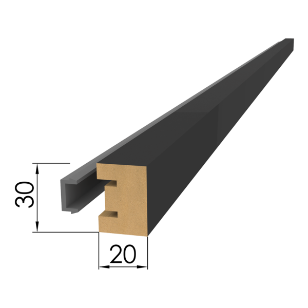 Интерьерная рейка МДФ Милана Венге 20х30х2750 с монтажной планкой