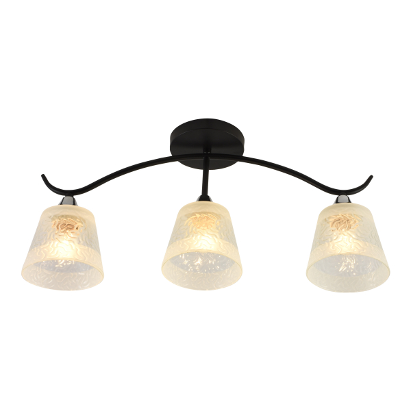 Люстра подвесная 3*60Вт Е27 черный/хром AU11614/3 BK+CR Атмосфера Уюта