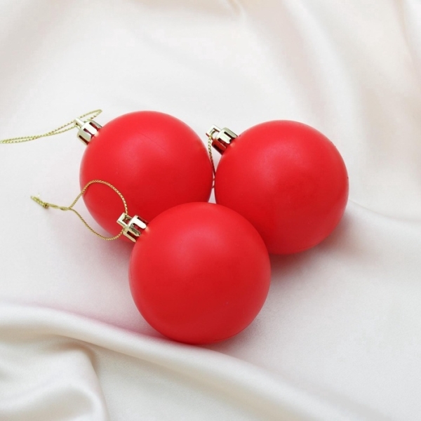 Набор шаров d-5,5см 3шт красный Матовый