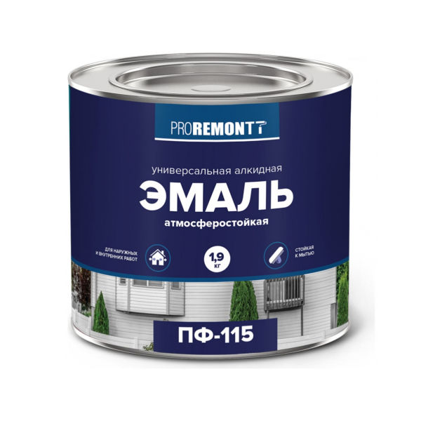 Эмаль ПФ-115 черная 1,9кг Proremont