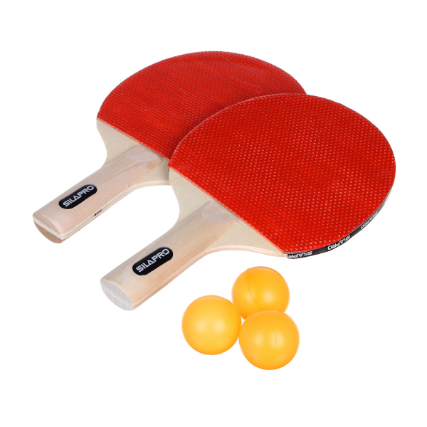 SILAPRO Набор для настольного тенниса (ракетка 2шт., мяч 3 шт.), дерево