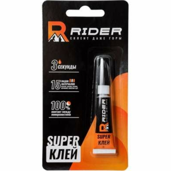 Супер-клей 3г блистер пластиковая туба Райдер