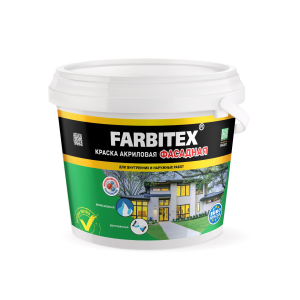 Краска ВД фасадная 6кг Farbitex