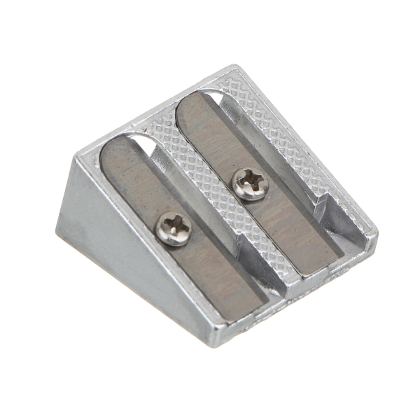 ClipStudio Точилка для карандашей 2 отверстия, без контейнера, металлическая, прямоуг. скошенная