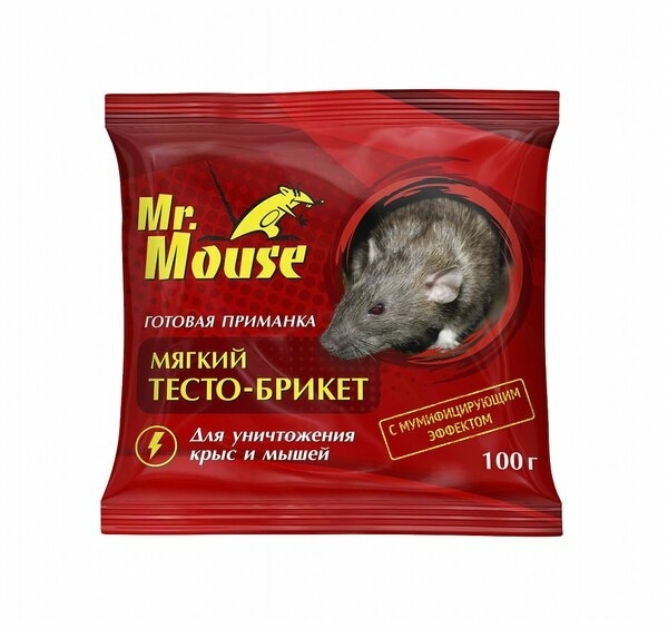 Тесто-брикет от грызунов 100г Mr.Mouse