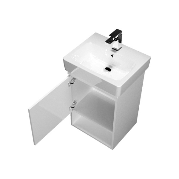 Тумба напольная Тера 60Н 1 дверка белый глянец (под умывальник Нео 60) 1MARKA