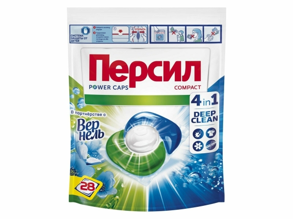 Капсулы для стирки Персил Power Caps "Свежесть от Вернель" 4 in1, 28 шт. 10530506