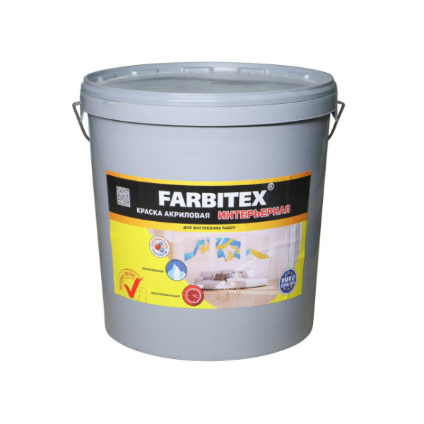 Краска ВД интерьерная 25кг Farbitex