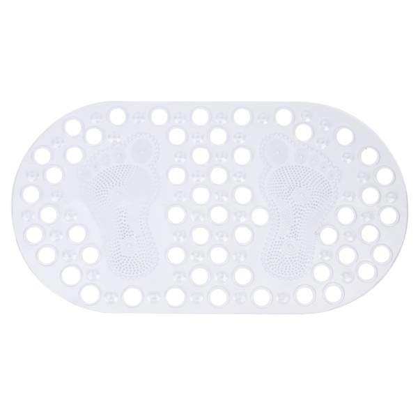 VETTA Коврик в ванну, противоскользящий, ПВХ, 66,5x35,5 см, Стопы, белый