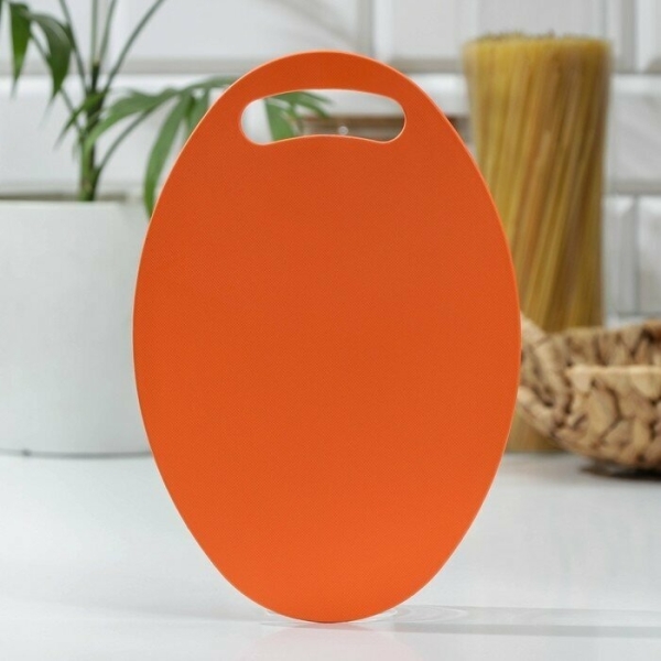 Доска разделочная 24*17см пластик оранжевый Симплекс Доляна