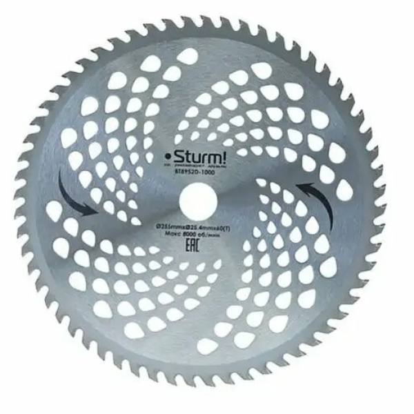 Диск для триммера 255*25,4 60 зубьев Sturm