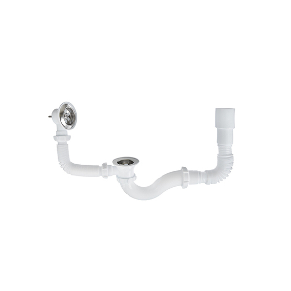 Сифон для ванны 1-1/2"*40/50мм с гофрой V155-30-MR Aquant