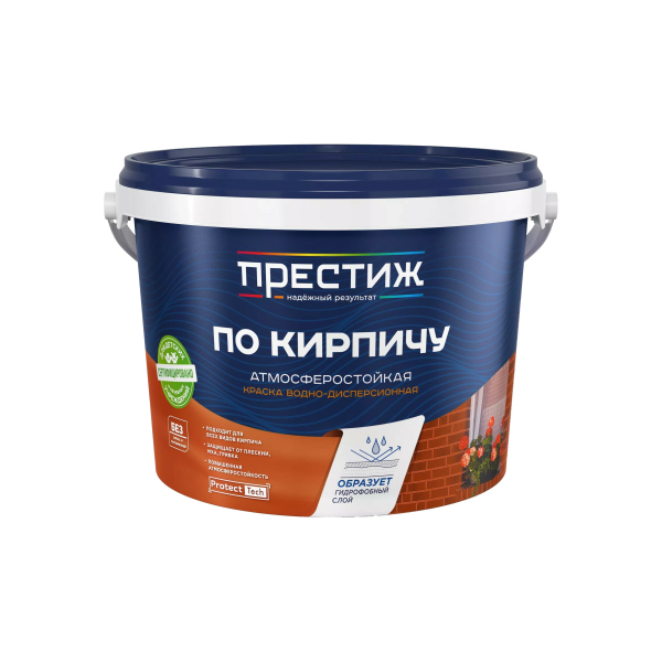 Краска для камня и кирпича атмосферостойкая 2,4кг черный матовый Престиж