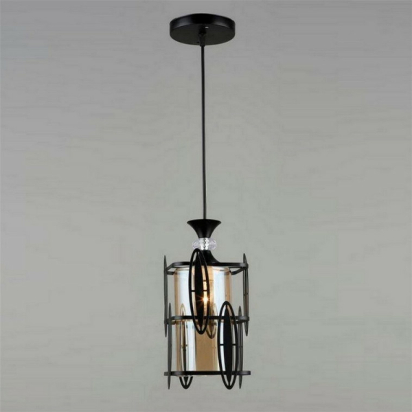 Люстра подвесная 1*60Вт Е27 плафон стекло черный *1313*22,5*80 см  Baizheng