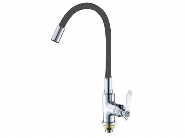 Смеситель для кухни однорычажный силиконовый излив черный цинк 40BK07 Simple PROFLINE