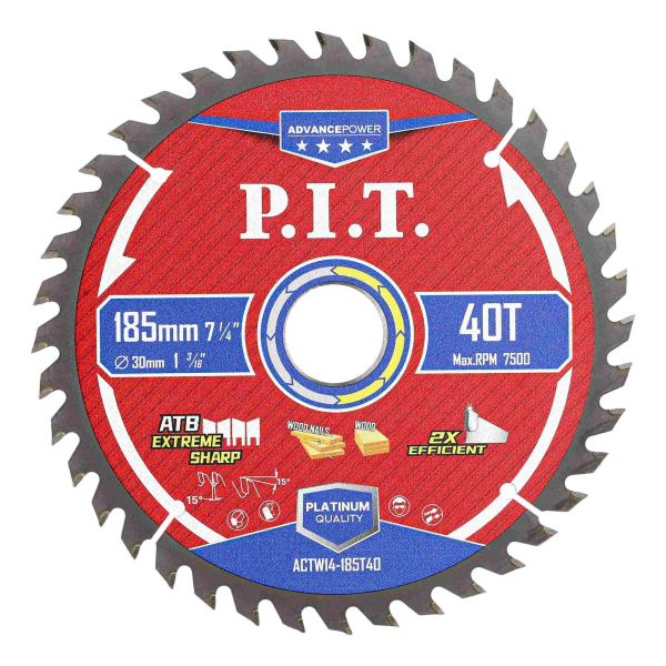 Диск пильный по дереву 185*30*1,4мм 40 зубьев Carbide ADVANCE PIT