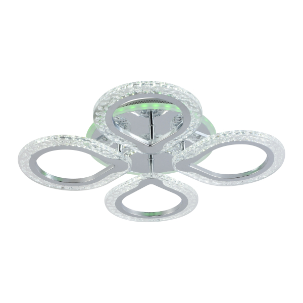 Люстра светодиодная 61Вт+7Вт 3000-6000K хром DIMMER ПДУ AU61023/4 CR  RGB Атмосфера уюта