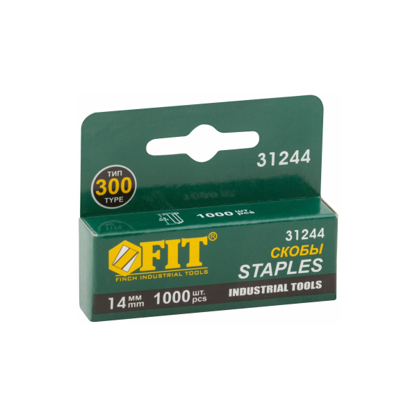Гвозди для мебельного степлера 14мм тип 300 1000шт каленые Fit