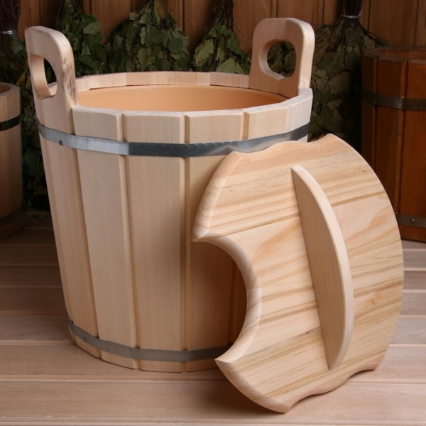 Запарник банный 12л вставка пластик с крышкой