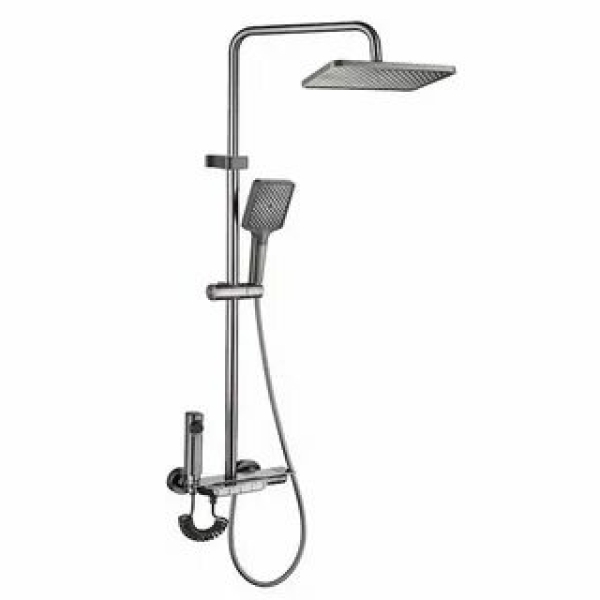 Душевая система 3 режима со смесителем (душ, излив, лейка) графит 8215 КС