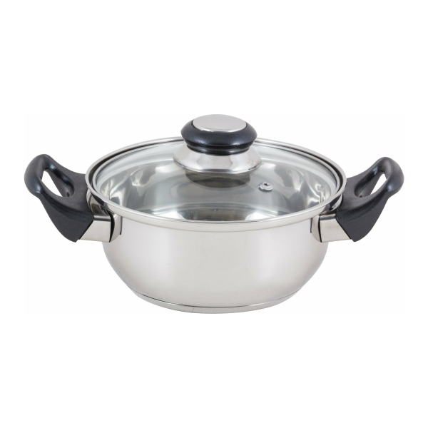 Кастрюля 2л нержавеющая сталь стеклянная крышка Bak Mallony