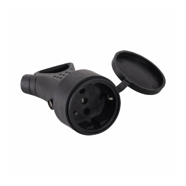 Розетка кабельная с крышкой с/з каучук IP44 Вихрь