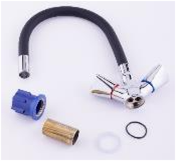 Смеситель для кухни маховик высокий излив черный латунь 455705 SANDAY