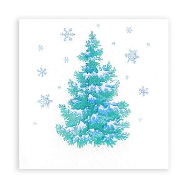 Салфетки новогодние бумажные «Лесная красавица», 1 слой, 24×24 см, 50 шт.