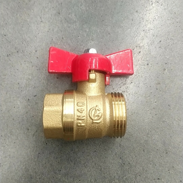 Кран шаровый переходной 1/2" х 3/4" вр-нр 16 бар пр бабочка