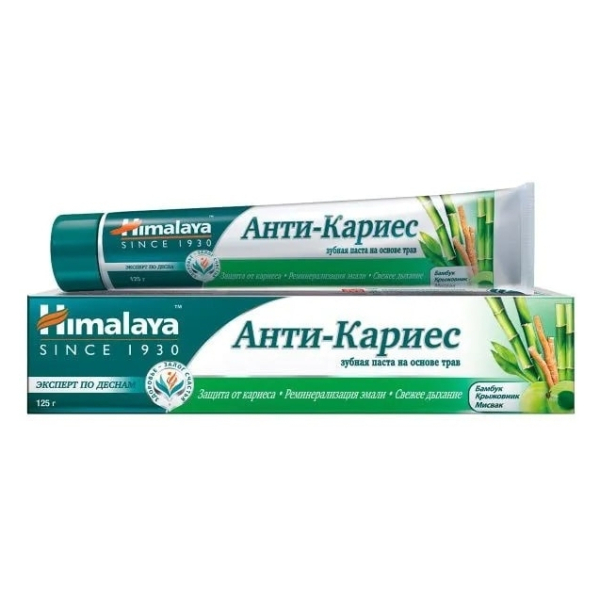 Зубная паста 125г Анти-Кариес на основе трав Himalaya sincle