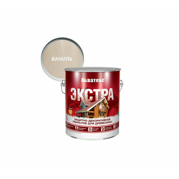 Защитное текстурное покрытие "Акватекс-Экстра" древесины Ваниль 2,7л