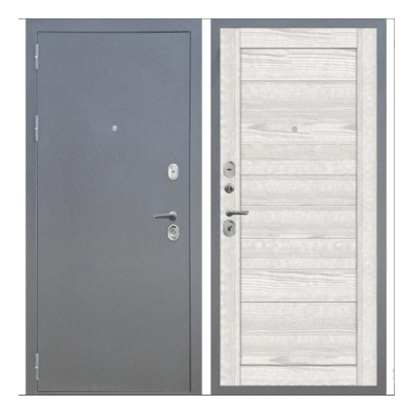 Дверь Аркан 206 Букле графит/Ривьера Айс 860*2050 L Практичные двери