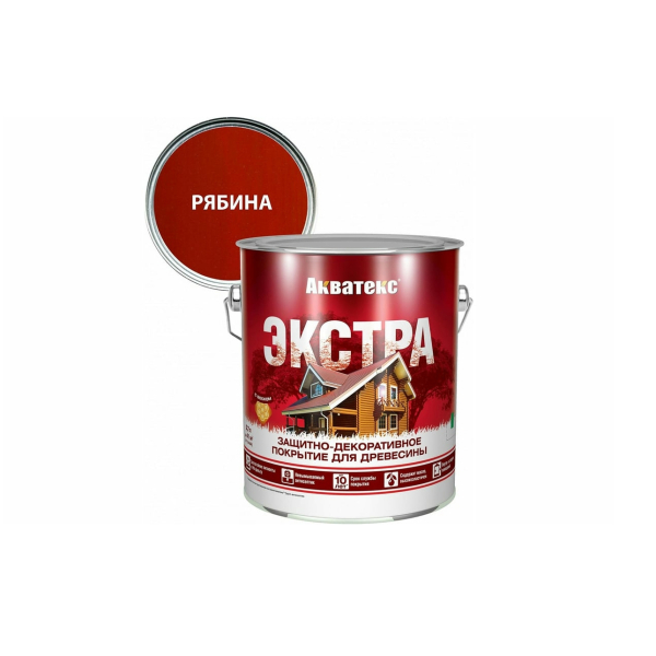 Защитное текстурное покрытие "Акватекс-Экстра" древесины Рябина 2,7л