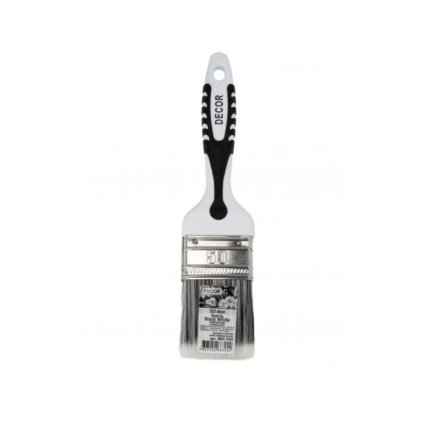 Кисть плоская 35*15мм серебристая щетина Black White Premium Decor