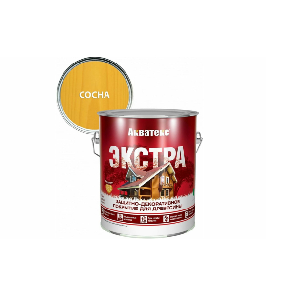 Защитное текстурное покрытие "Акватекс-Экстра" древесины Сосна 2,7л