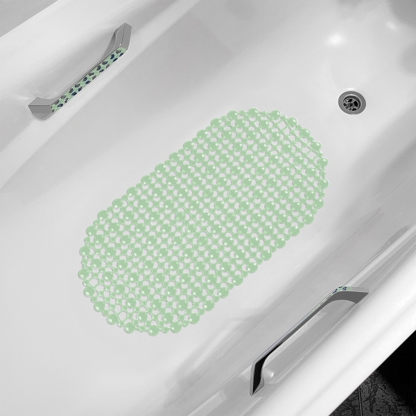 Коврик на присосках SPA 69*39см Морская галька дымчато-зеленый AQUA-Prime