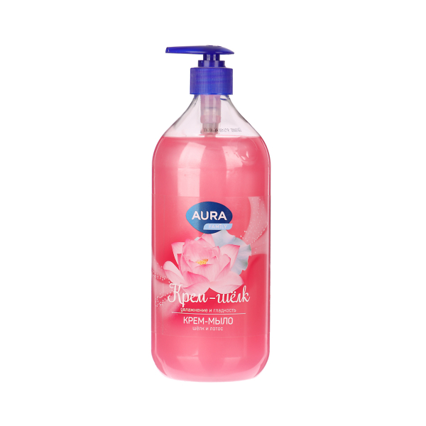 Крем-мыло жидкое AURA Silky Cream Шелк и лотос, дозатор, п/б, 1000мл