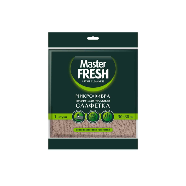 Салфетка для уборки 1шт профессиональная/микрофибра ПВА 30*30см Master FRESH