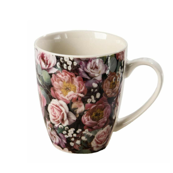 Кружка Доляна «Душистые розы», 350 мл, фарфор