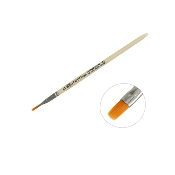 Кисть для творчества №6 деревянная ручка Calligrata