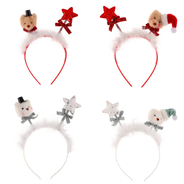 СНОУ БУМ Ободок карнавальный "Звездочка и Мишка", полиэстер, пластик, d21 см, 4 дизайна