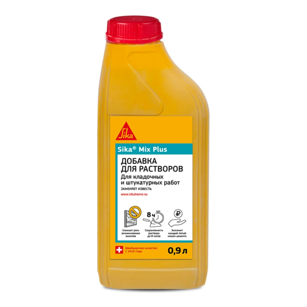 Пластификатор для растворов Sika Mix Plus, 0.9 л