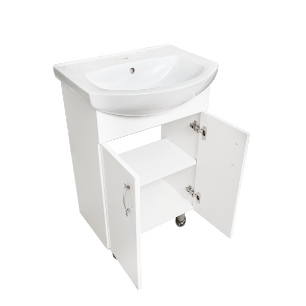 Тумба напольная Лайда 50 белая 2 двери под умывальник Элеганс 50