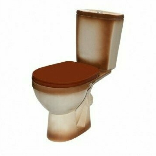 Унитаз-компакт ROSA Рио коричневый декор универсальный/нижний/пластик