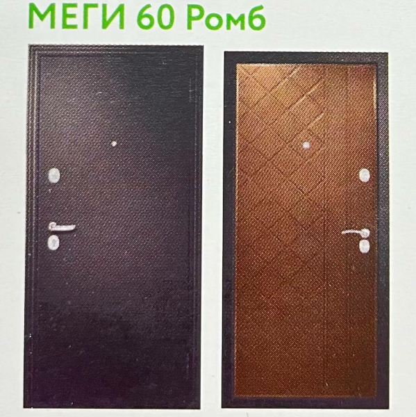 Дверь Меги 60 Мет/Мдф Ромб 860*2050 R Практичные двери