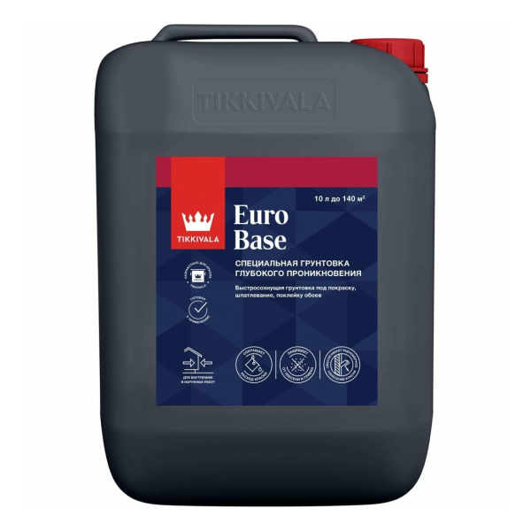 Грунтовка глубокого проникновения 10л Euro Base Tikkivala