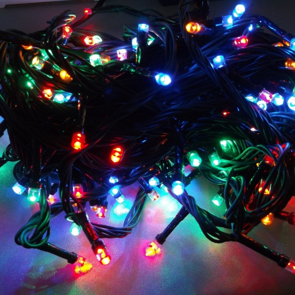 Гирлянда св/д RGB 12м черный провод