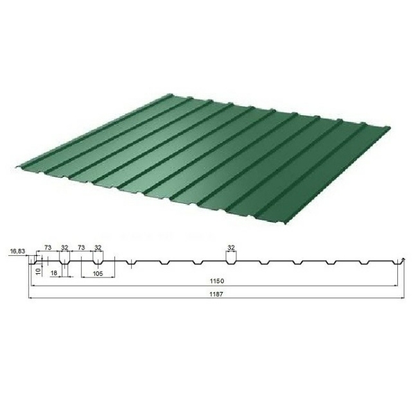 Профлист С10 (6005) зелёный мох 3 м.-0,4