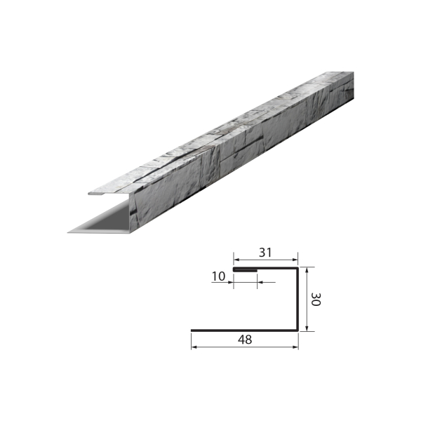 Наличник НЛ 31*48*3000 (белый камень)