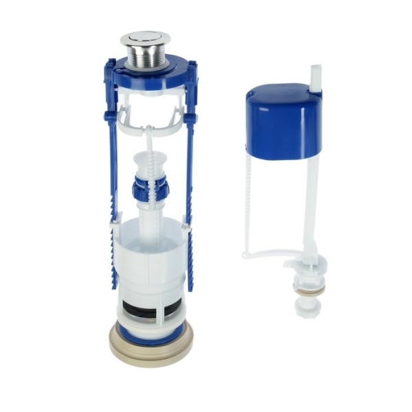 Арматура для бачка унитаза нижняя подводка 1 режим кнопка хром АС-17.1М РБМ